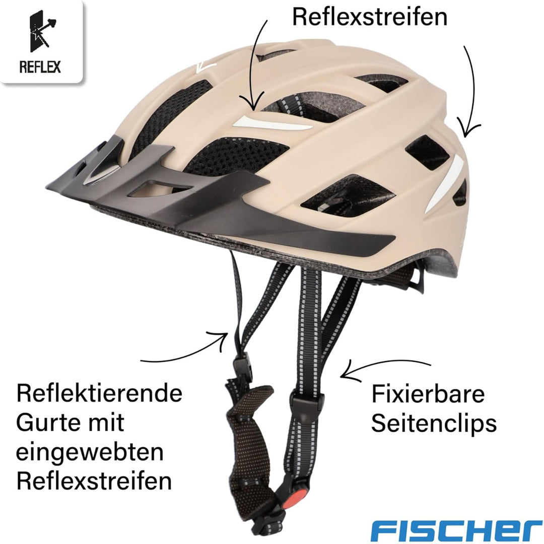 FISCHER Fahrradhelm, Radhelm, Cityhelm Urban Plus, mit integriertem LED-Rücklicht für Damen und Herr