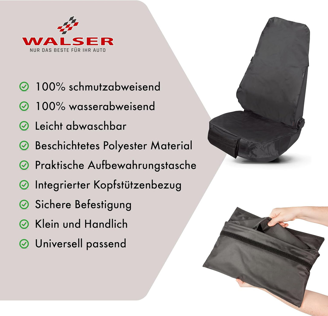 Walser Auto-Sitzauflage Dirty Harry, Universaler Auto Schutzbezug Werkstatt aus Polyester, Werkstatt