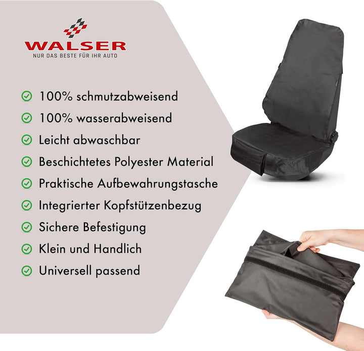 Walser Auto-Sitzauflage Dirty Harry, Universaler Auto Schutzbezug Werkstatt aus Polyester, Werkstatt