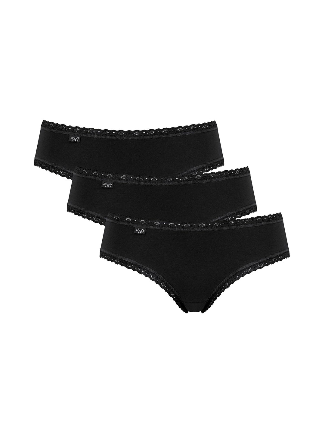 sloggi Damen 24/7 Cotton Lace Hipster C3P Briefs 42 Schwarz, 42 Schwarz