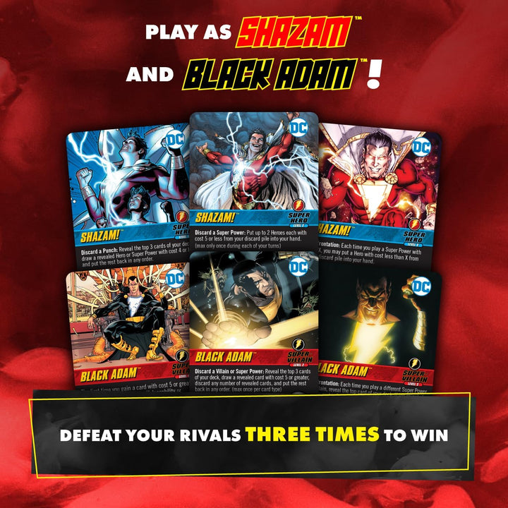 Cryptozoic DC Deck-Building Game: Rivals – Shazam! vs. Black Adam | 2-Player Strategy Card Game | St