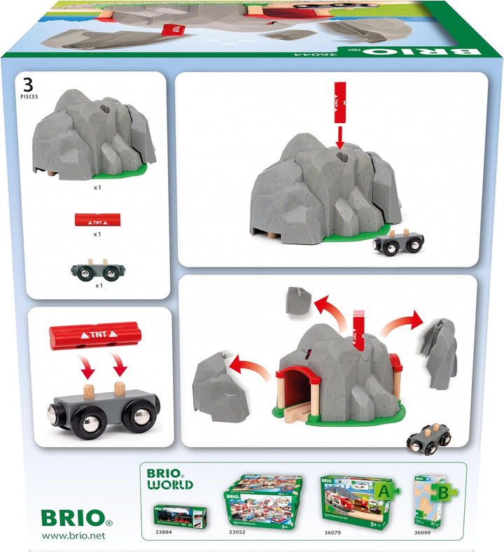 BRIO World - 36044 Tunnel mit Sprengfunktion | Zugset für Kinder ab 3 Jahren