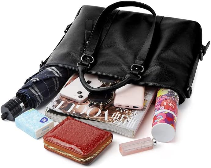 Coolives Damentasche Damen Henkeltasche mit Schultergurt aus PU-Leder Vintage Handtasche Retro Tasch