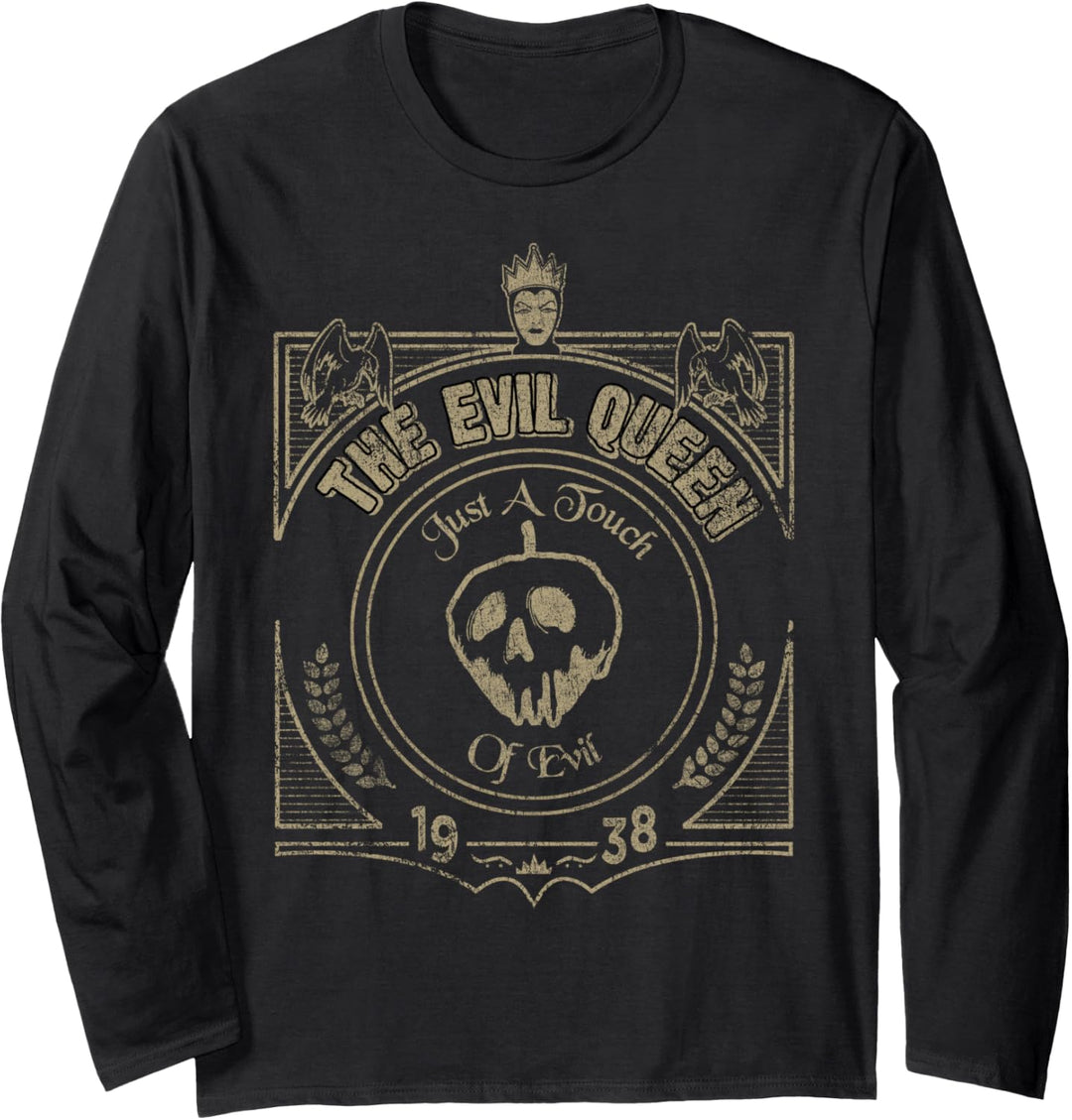Disney Snow White Evil Queen Just A Touch Of Evil Apple Logo Langarmshirt