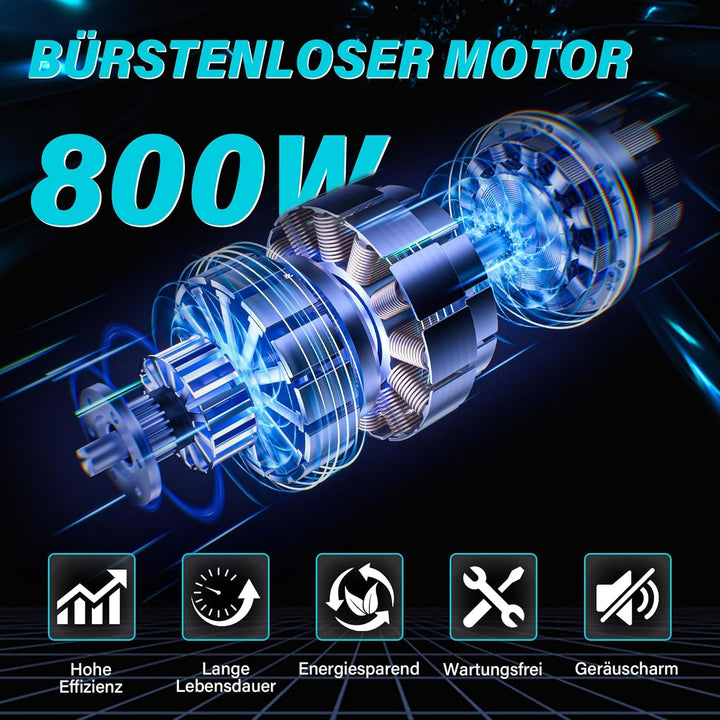 Akku Oberfräse für Makita 18V LXT Akku, 800W Bürstenloser Oberfräse mit 5 Geschwindigkeiten, MAX.300