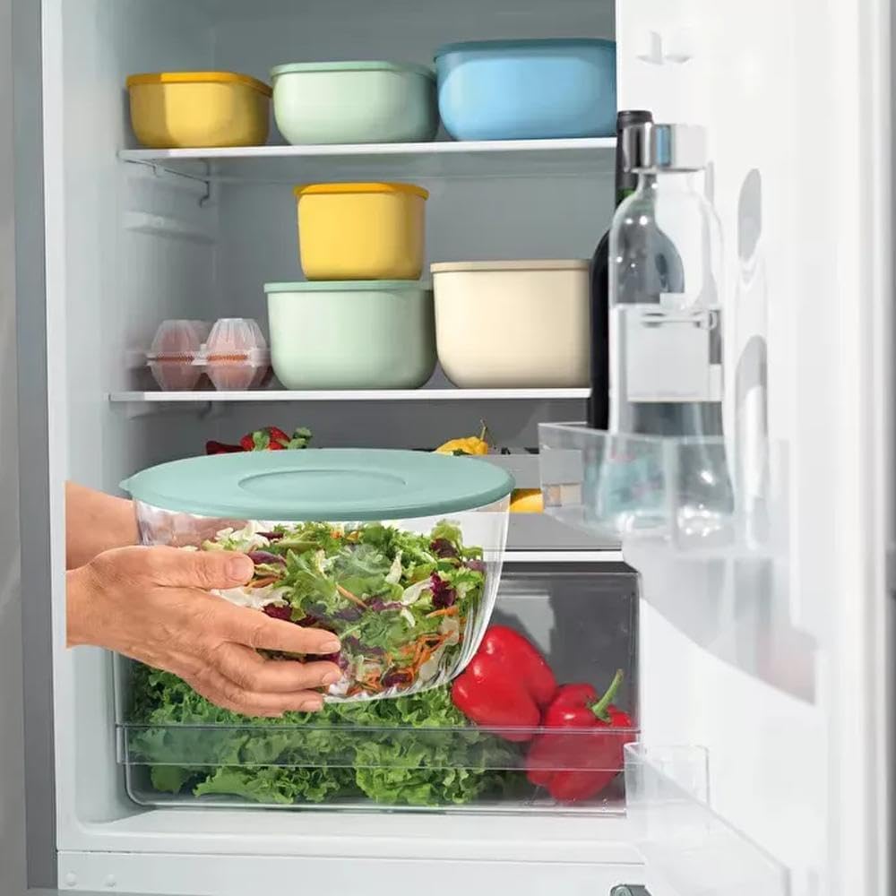 Guzzini - Kitchen Active Design, SPIN&STORE Salatschlüder mit Deckel - Olivgrün, Ø26 x h19 cm | 400