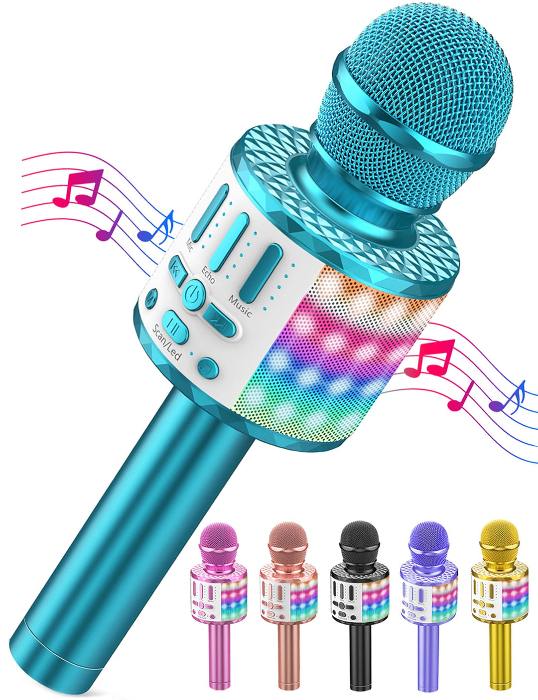LED Drahtloses Bluetooth Mikrofon zum Singen, Spielzeug Kinder, Heim KTV Karaoke Maschine, Tragbares