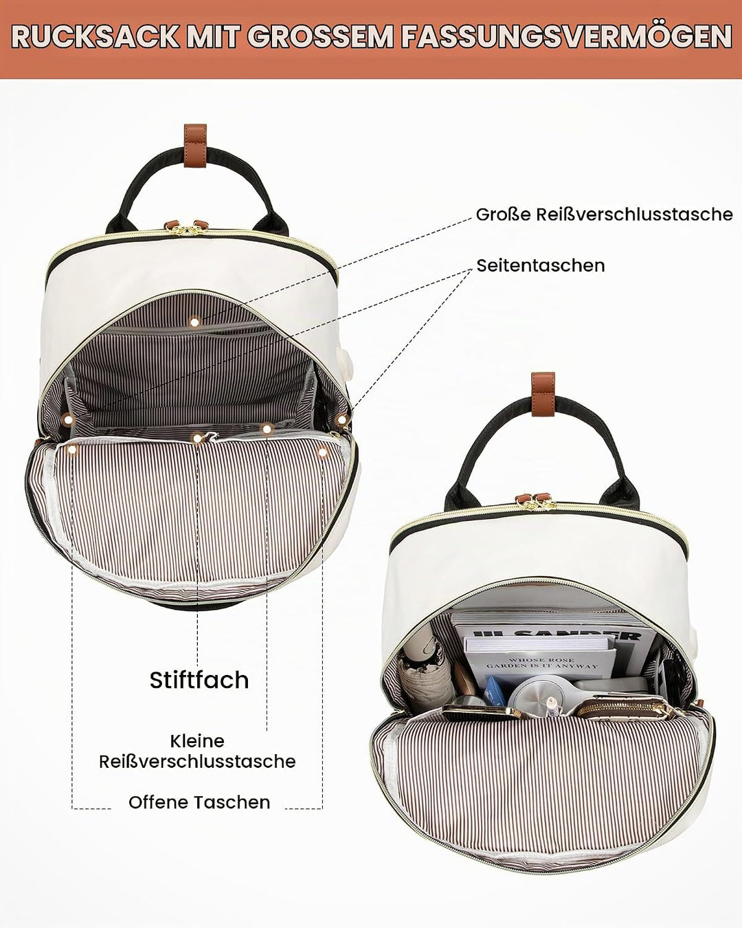 LOVEVOOK Rucksack Damen, 15,6 Zoll Laptop Schulrucksack Reiserucksack Wasserdicht Arbeitstasche Back