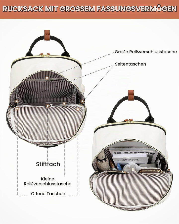 LOVEVOOK Rucksack Damen, 15,6 Zoll Laptop Schulrucksack Reiserucksack Wasserdicht Arbeitstasche Back