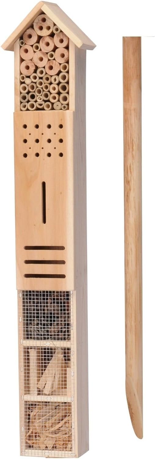 Neu Grosser Hölzerner Frei Stehend Insekt Käfer Garten Hotel Haus Bienen Marienkäfer Nest Box Haus M