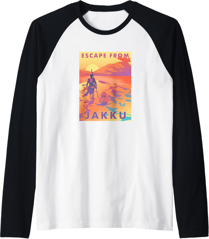 Star Wars Rey Escape From Jakku Poster Raglan