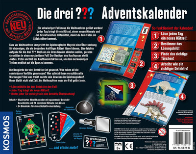 Die drei ??? Adventskalender von KOSMOS 632182, Löse die 24 spannenden Rätsel der mysteriösen Spielf