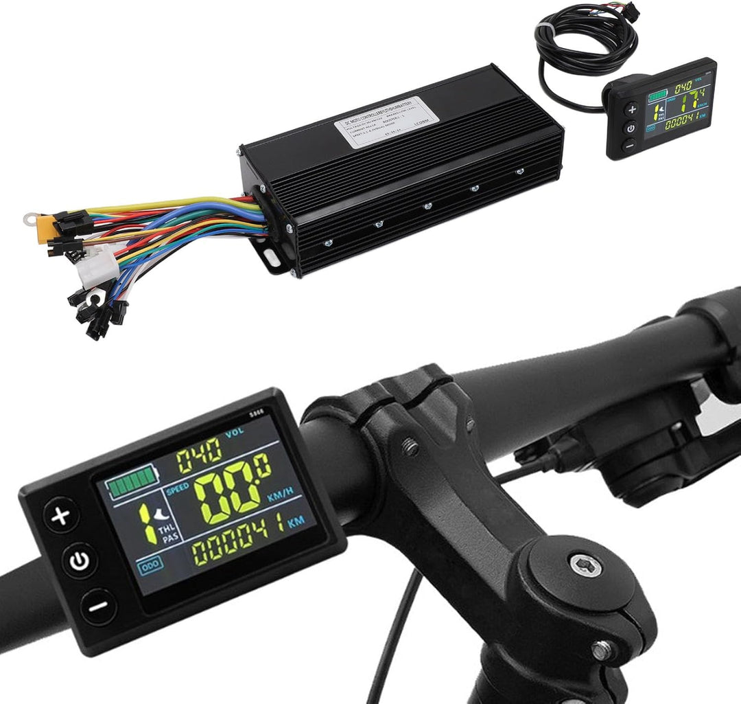 BuyWeek Elektrofahrrad Brushless Motor Controller Kit, 36V 48V 52V 1500W 2000W 40A 3 Modus Sinuswell