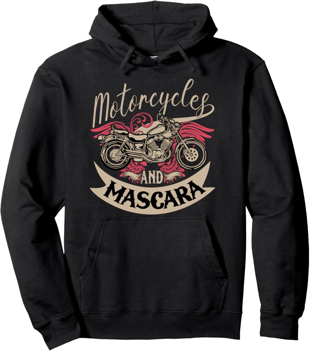 Motorcycles and Mascara Lustig Bikerstyle Chopper Motocross Pullover Hoodie