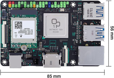 Tinker Board 2S 6-Core 2.0 GHz Rockchip RK3399 Single Board Computer 4GB RAM 16GB eMMC Storage GB LA