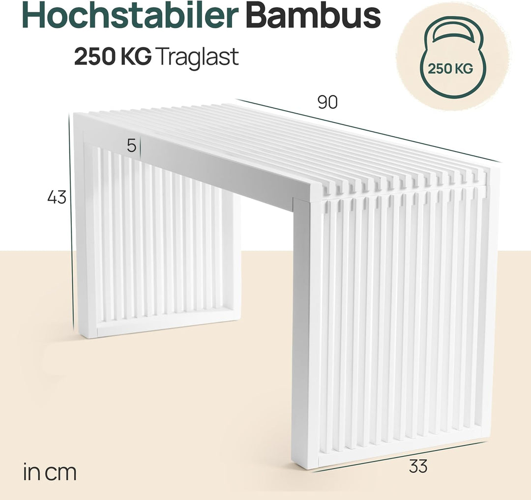 Bambus Sitzbank Flur - Sitzbank Esszimmer - Holzbank Flur - Esszimmerbank | BAM BOO BOX Garderobenba