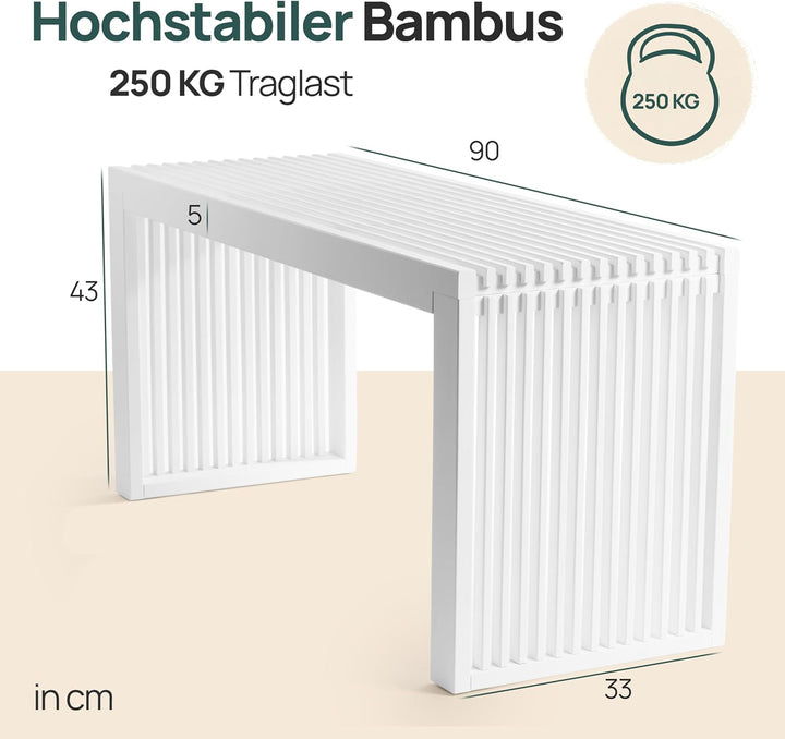 Bambus Sitzbank Flur - Sitzbank Esszimmer - Holzbank Flur - Esszimmerbank | BAM BOO BOX Garderobenba