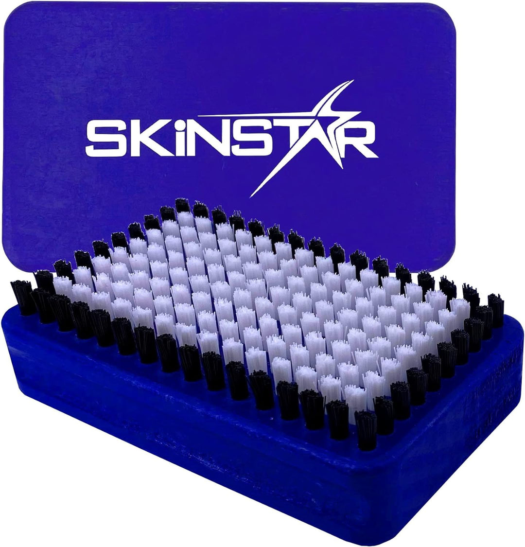 SkinStar 3er Set Ski Belagsbürsten BaseBrush Nylon, Rooshaar u. Kufper/Bronze blau