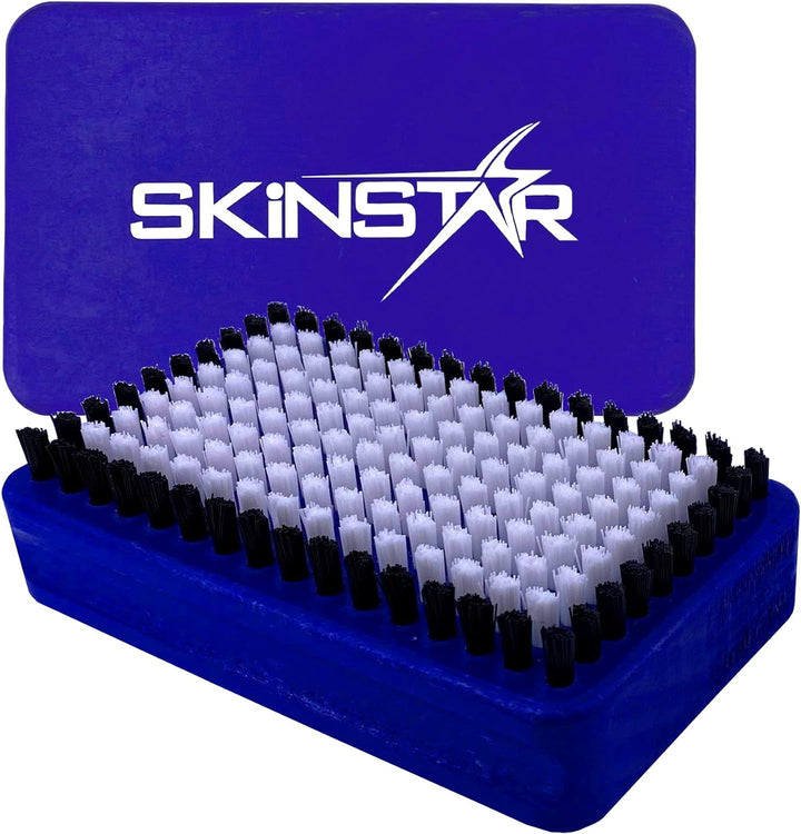 SkinStar 3er Set Ski Belagsbürsten BaseBrush Nylon, Rooshaar u. Kufper/Bronze blau