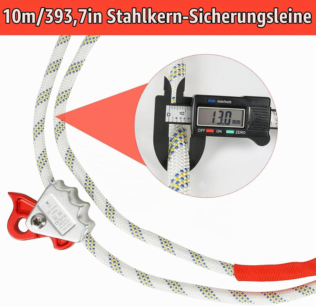 MENAYODA Verstellbare Positionierungsseil, Halteseil mit Seilkürzer PROT-3, Safety Absturzsicherung