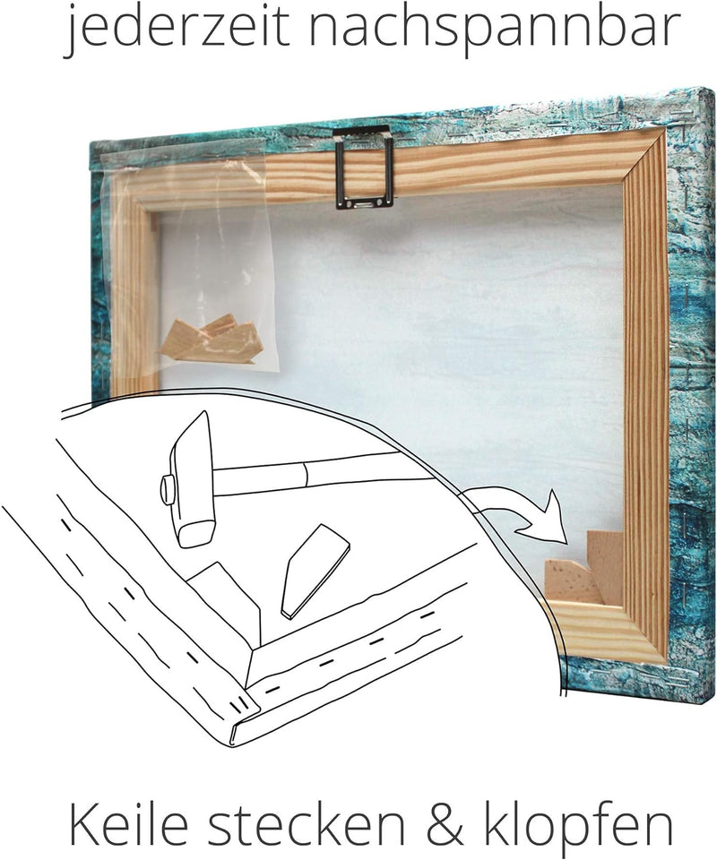 ARTland Leinwandbilder Wandbild Bild auf Leinwand 40 x 40 cm Tiere Haustiere Esel Malerei Creme A1SD