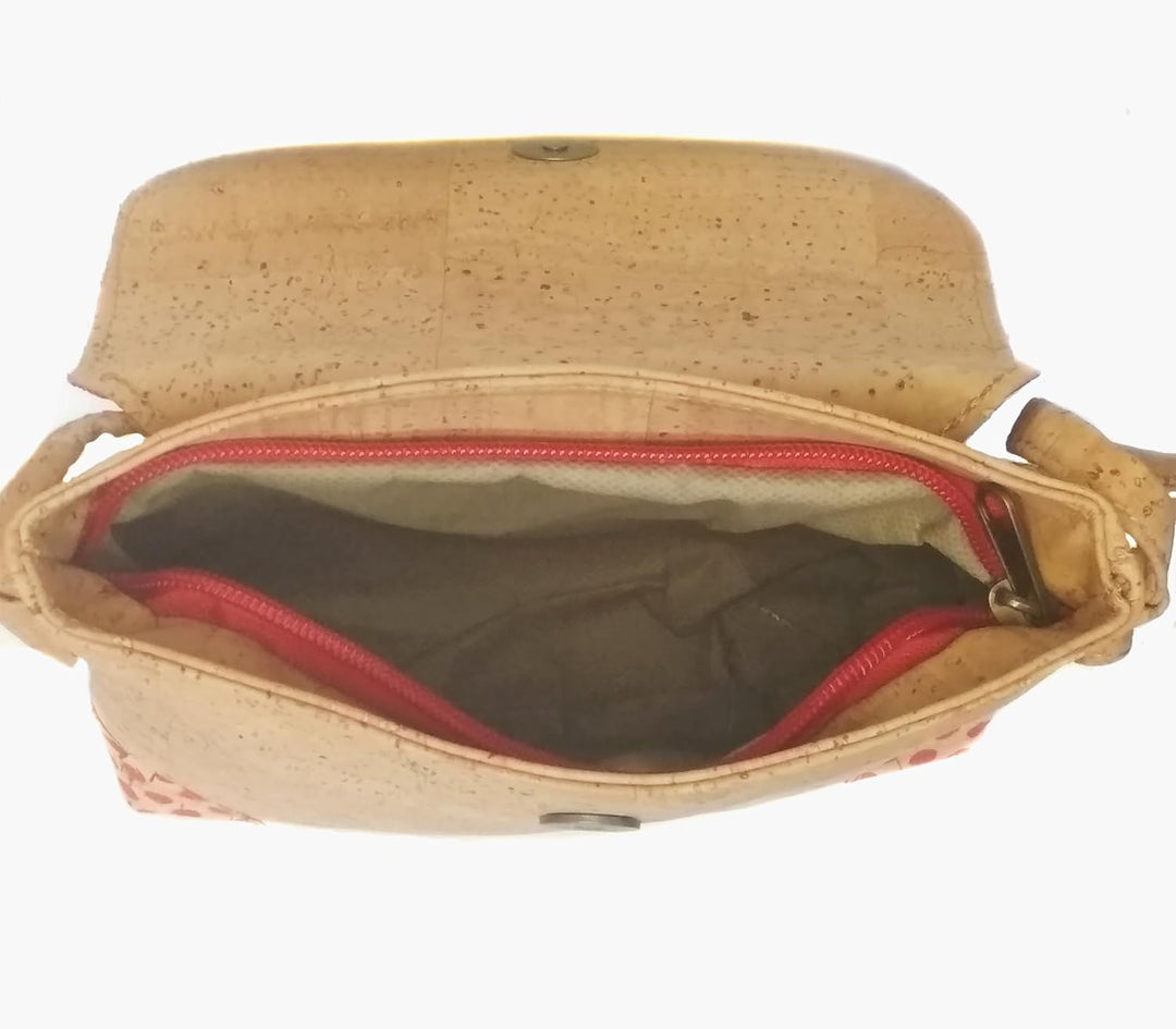 Umhängetasche, handgefertigt. Vegan. Aus Kork. Modell "Carmen“.