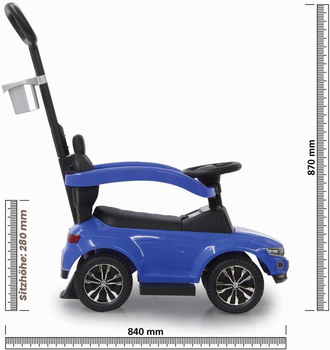 JAMARA 460462 Rutscher VW T-ROC 3in1-Kippschutz, Kofferraum, Schub-und Haltestange mit Lenkfunktion,