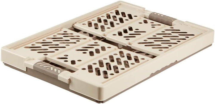 keeeper 4x Stabile Profi-Klappboxen mit Soft-Touch Griffen, 54 x 37 x 28 cm, 45 l, Ben, Creme/ Taupe