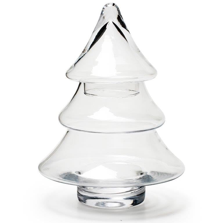 Annastore Dekoglas Tannenbaum H 26 cm zum Öffnen und Selbstbefüllen und Dekorieren - Gebäckschale Gl