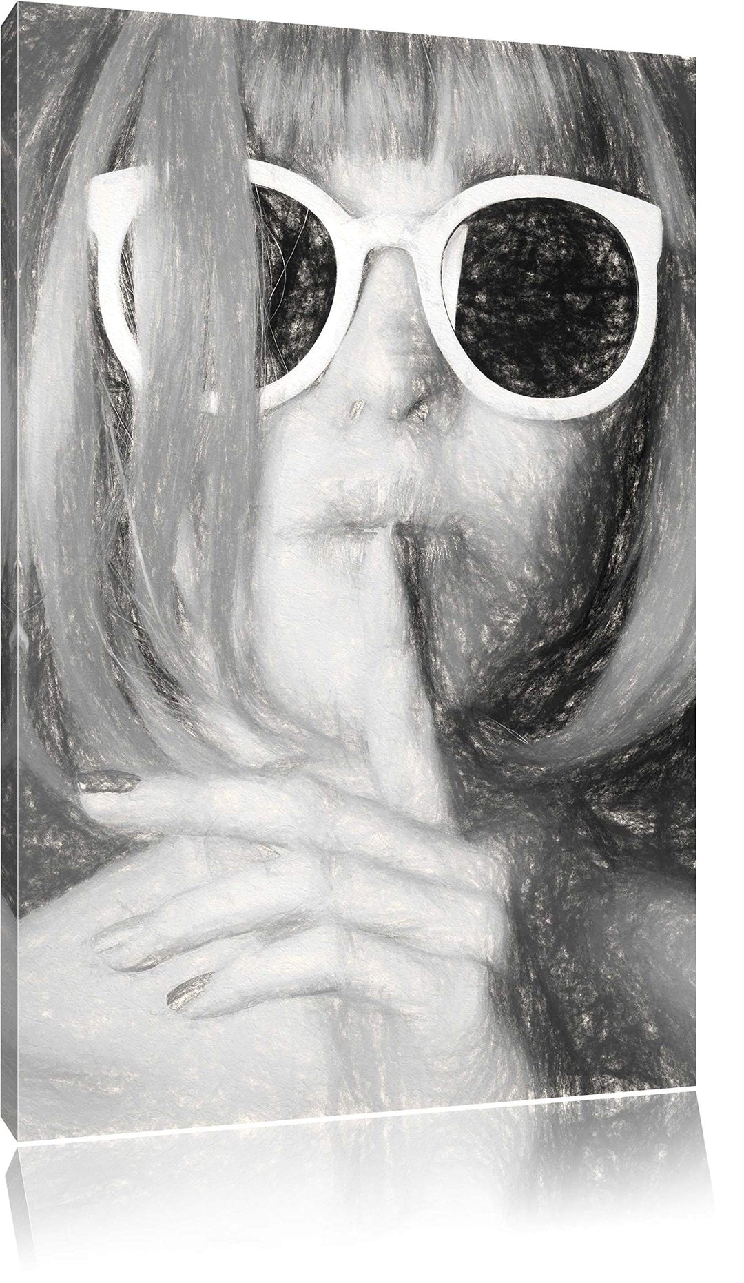 Pixxprint Frau mit Haaren als Leinwandbild/Grösse: 100x70 cm/Wandbild/Kunstdruck/fertig bespannt, 10