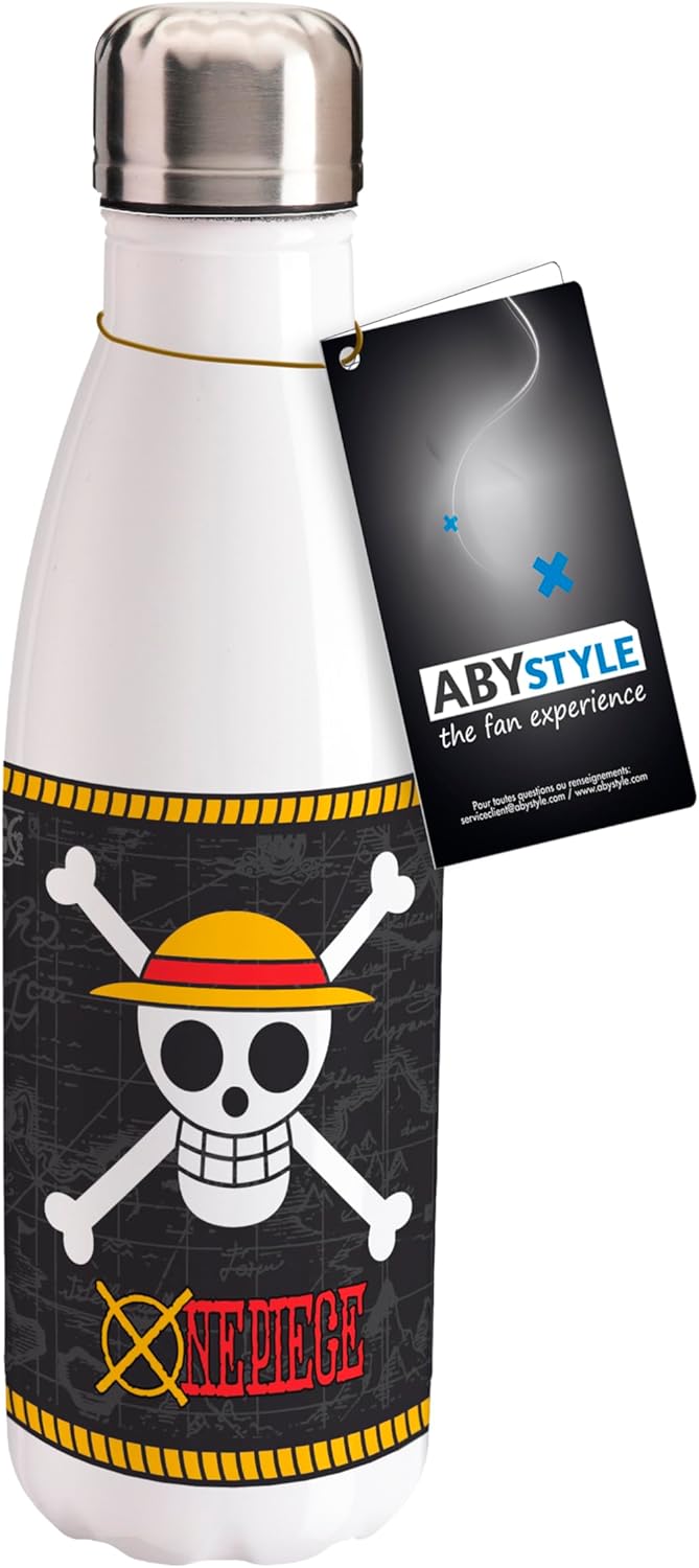 ABYSTYLE One Piece Nakama Edelstahl-Wasserflasche, 500 ml, einteilig, auslaufsicher, wiederverwendba