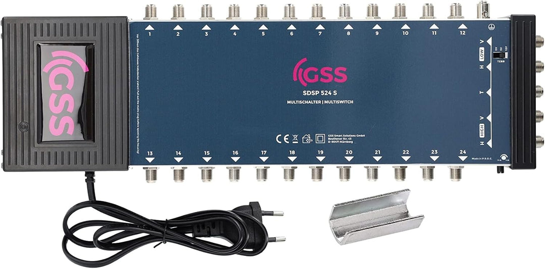 GSS 5/24 Multischalter 24 Teilnehmer - 1 Satellit inklusive Aufdrehhilfe - Quattro und Quad LNB geei