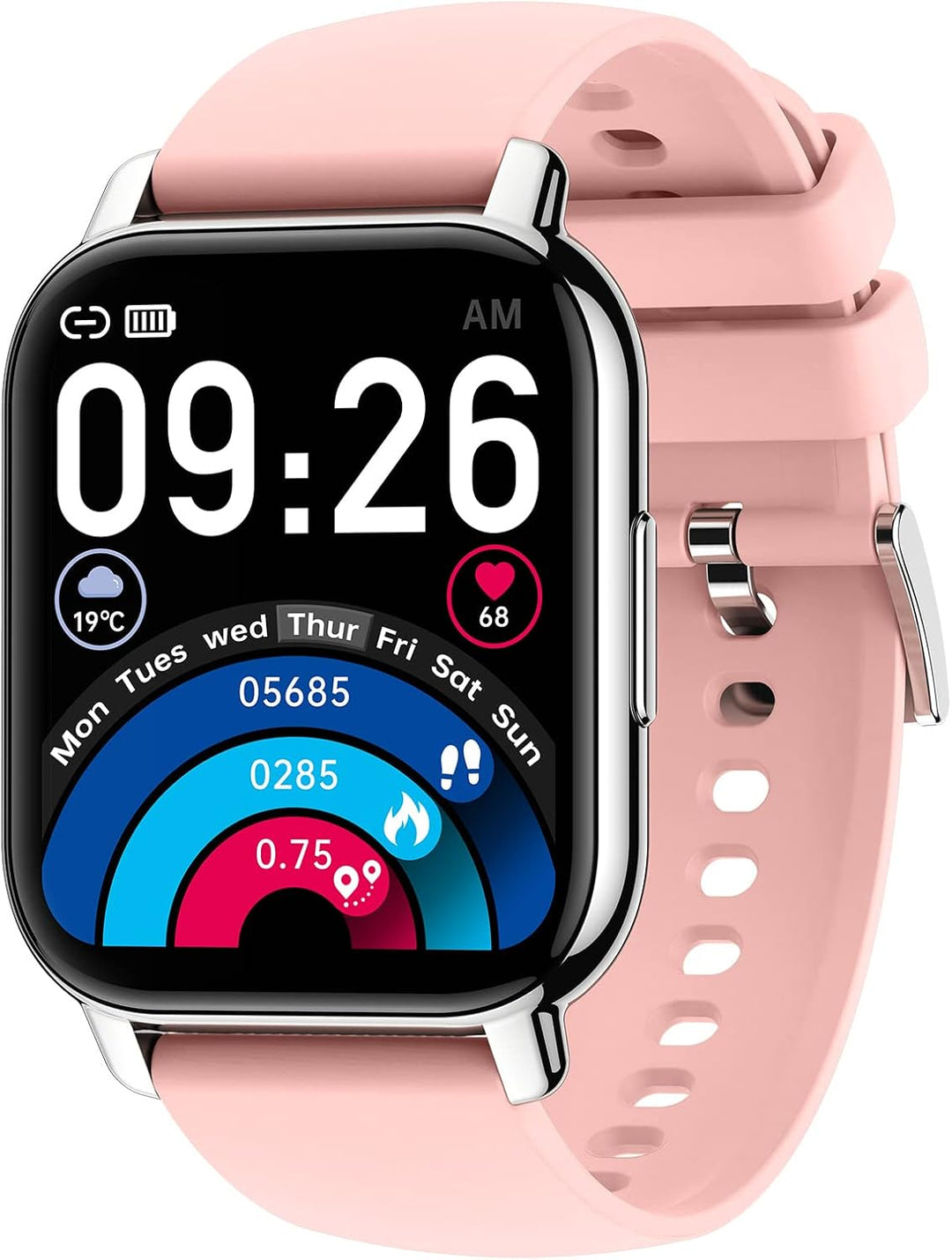 SUPBRO Smartwatch 1.85" Armbanduhr mit personalisiertem Bildschirm Bluetooth Anruf Musiksteuerung, H