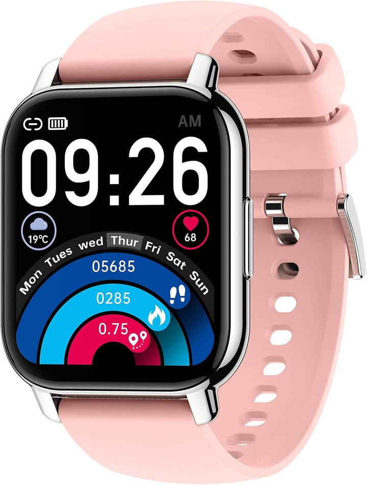 SUPBRO Smartwatch 1.85" Armbanduhr mit personalisiertem Bildschirm Bluetooth Anruf Musiksteuerung, H