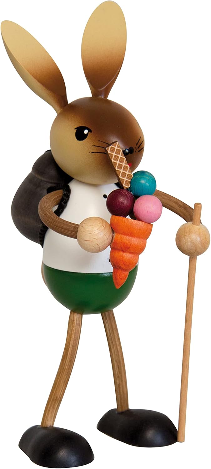 Drechslerei Kuhnert - Osterdekoration/Osterhase - Kuhnerthase mit EIS und Wanderstock - aus Holz - G
