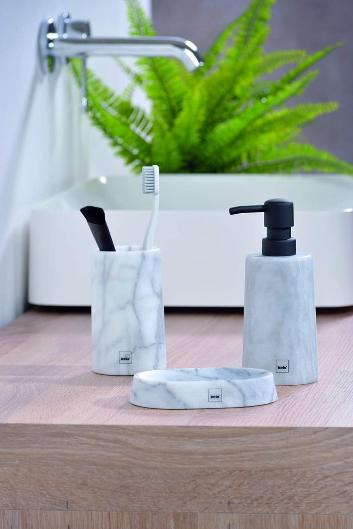 kela Varda Collection Marmor Weiss Klobürsten-Set, Klobürsten-Set