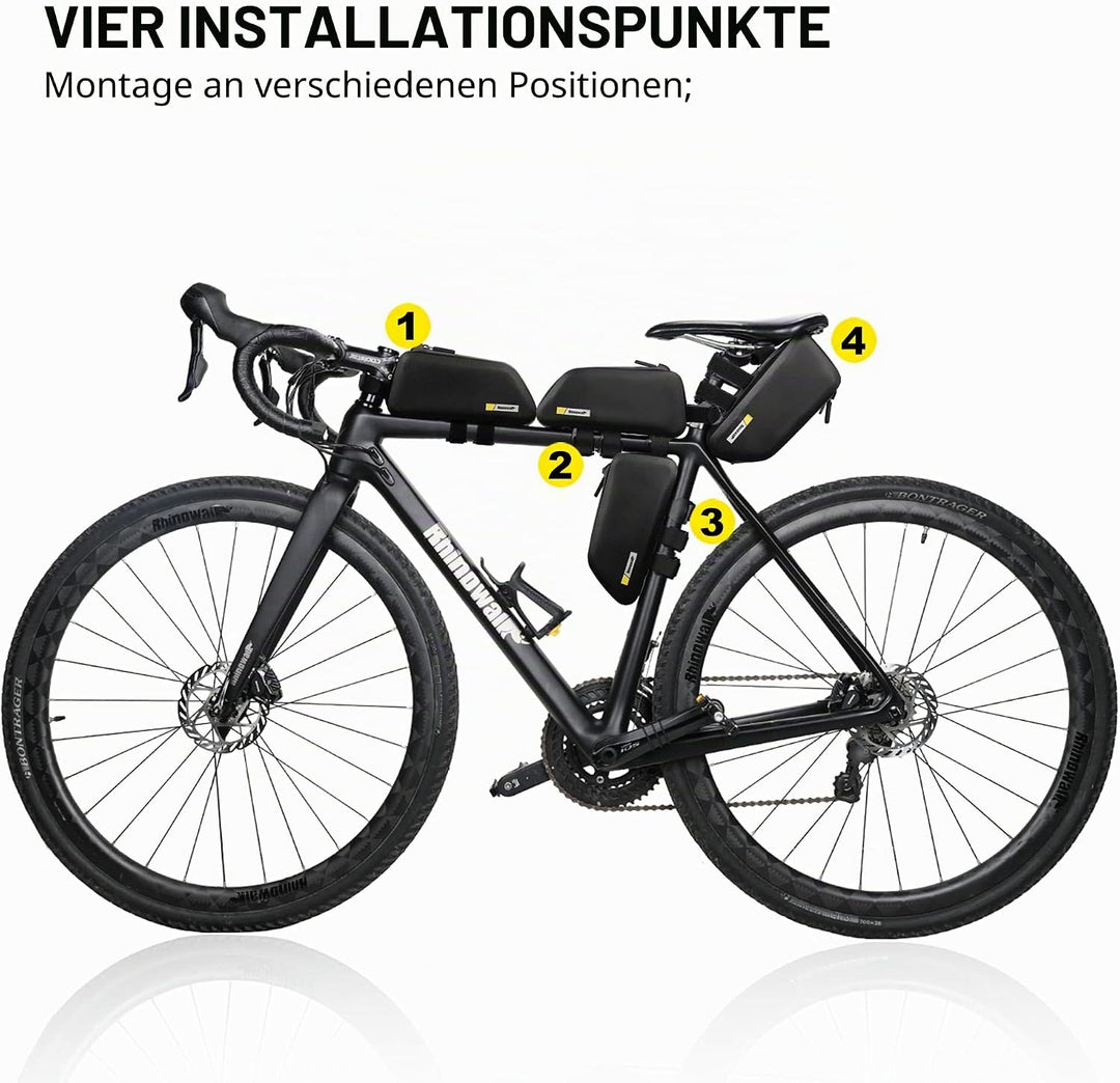 Fahrrad Oberrohrtasche Wasserdicht 1.5L Rahmentasche Hartschale Dreieckstasch für MTB Rennrad Gravel