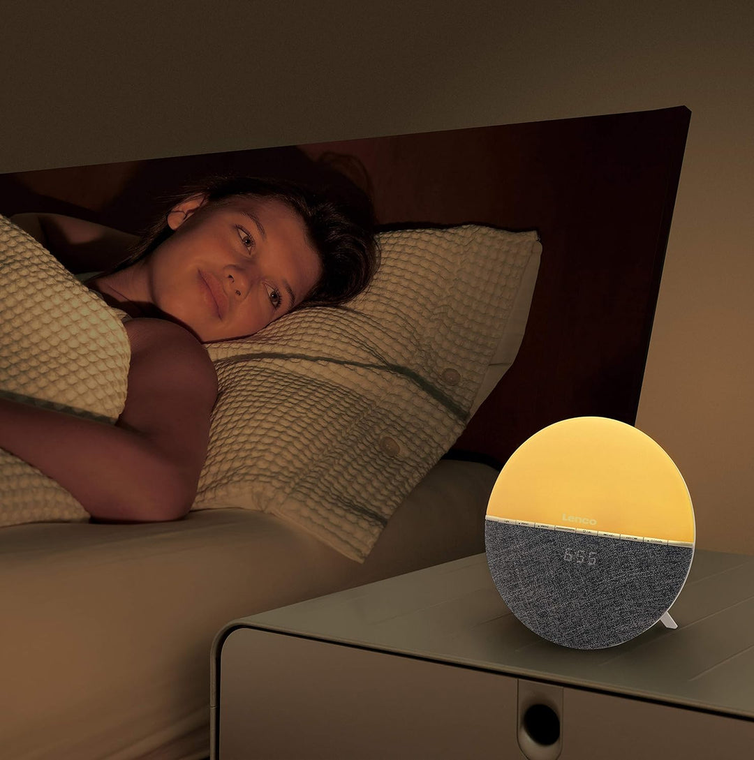 Lenco CRW-4 Uhrenradio - Wellness Wake-Up-Light - Lichtwecker mit Bluetooth - PLL FM Empfänger - zwe