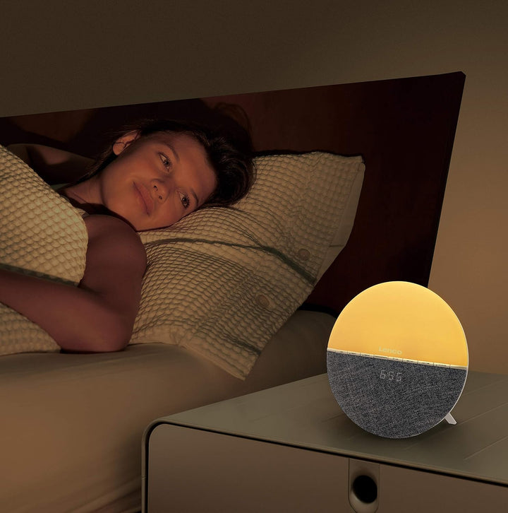 Lenco CRW-4 Uhrenradio - Wellness Wake-Up-Light - Lichtwecker mit Bluetooth - PLL FM Empfänger - zwe