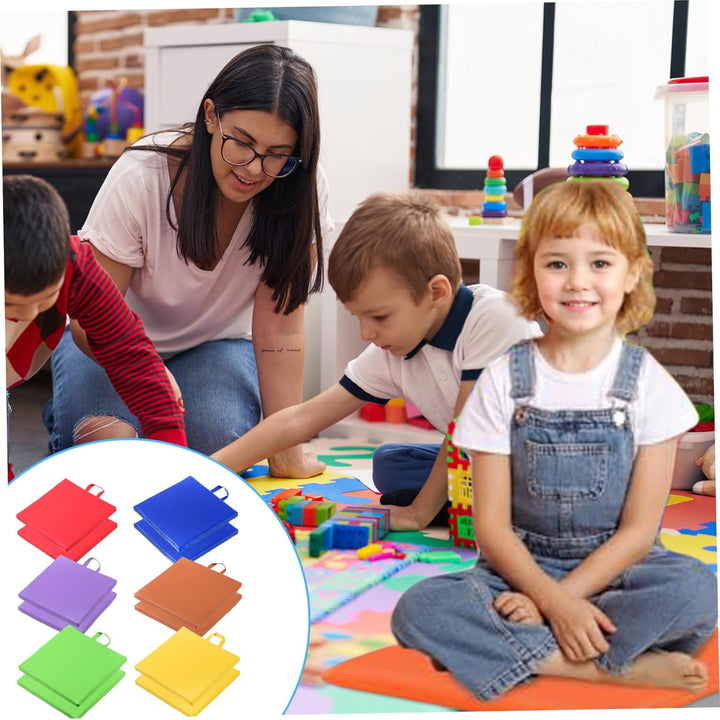 NASSMOSSE Bodenkissen für Klassenzimmer, 12pcs 12 Zoll wasserdichte Flexible Sitzplätze mit Griff, 6