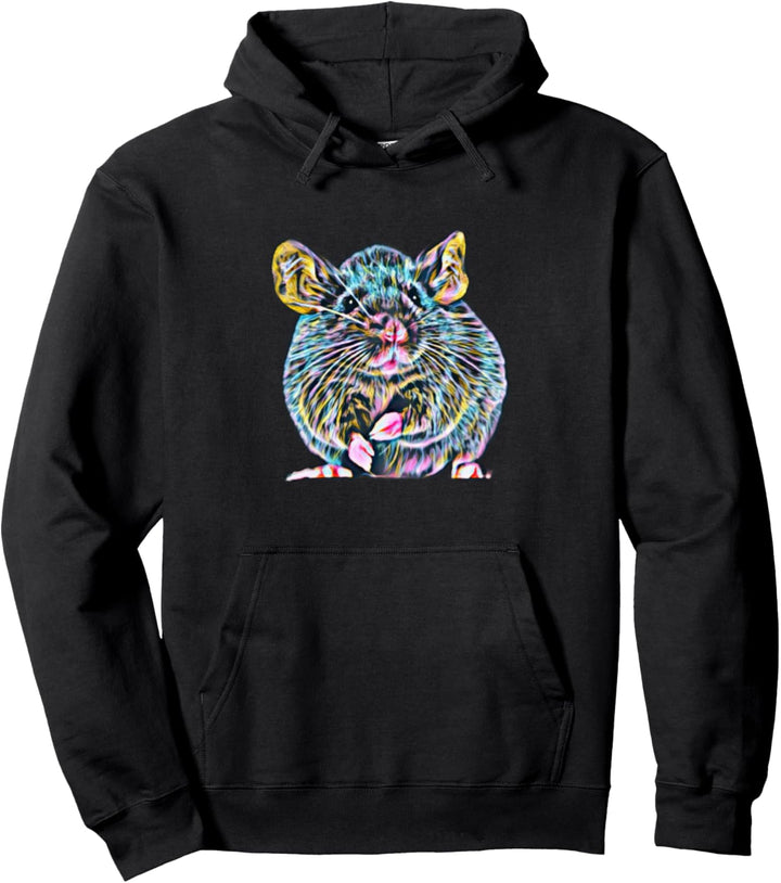Ratten Motiv süsse Ratte Nagetiere Käse Haustiere Ratte Pullover Hoodie