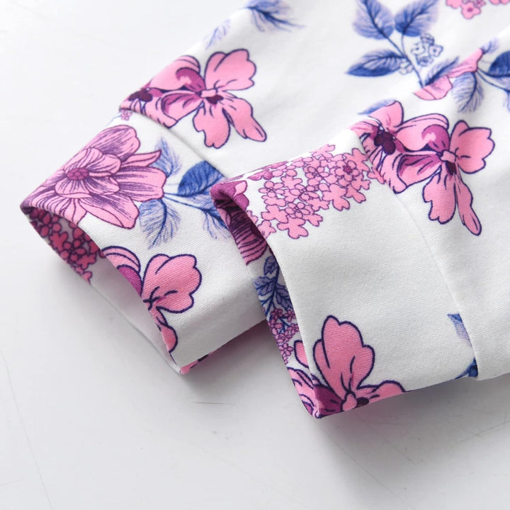 Baby Mädchen Kleidung Langarm Ruffle Tops und Floral gedruckt Hosen Kleinkind Baby Mädchen Outfits S
