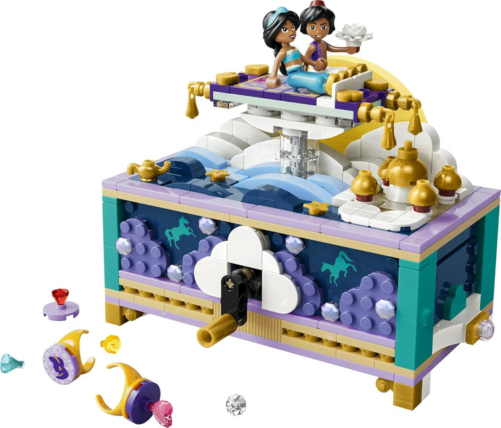 LEGO ǀ Disney Princess Jasmins Schmuckkästchen - Aladdin Set mit 2 Mini-Puppen, 2 Ringen und Dschinn
