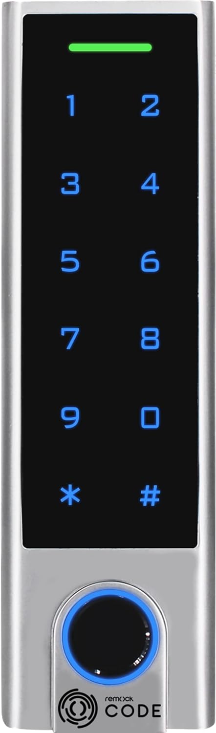 REMOCK RCODE CODE Touch-Tastatur, mit Fingerabdruck, Karten-und Codeleser, Silber