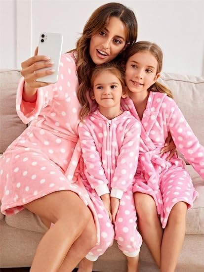 Arshiner Bademantel Kinder Mädchen Jungen Hoodie Roben Morgenmantel Weich Schlafanzug Flanell Pyjama