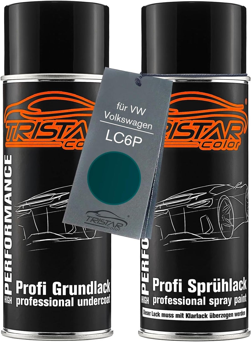 TRISTARcolor Autolack Spraydosen Set für VW/Volkswagen LC6P Dragongrün Perl/Dragon Green Perl Grundl