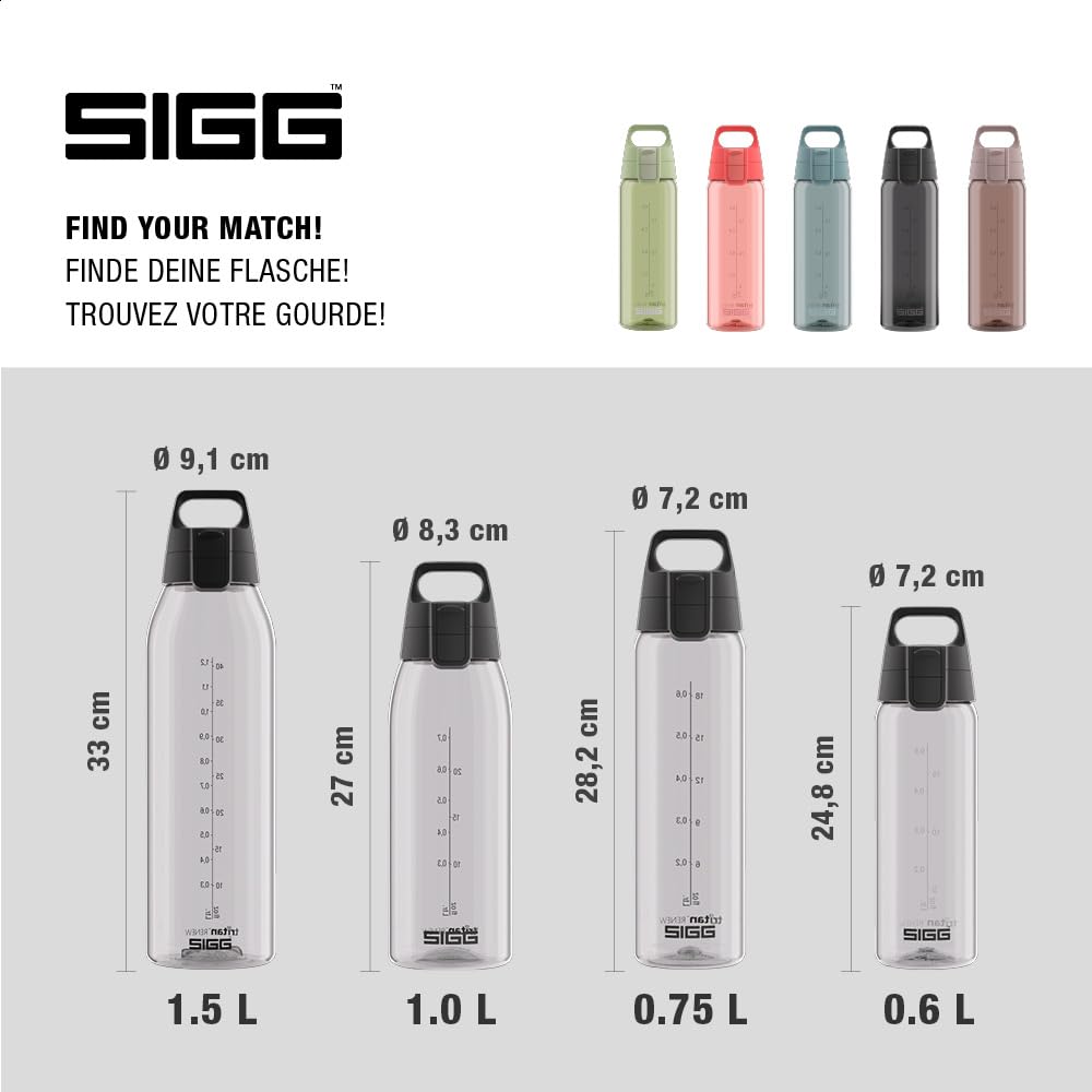 SIGG - Tritan Trinkflasche - Total Color ONE - Für Kohlensäurehaltige Getränke Geeignet - Spülmaschi