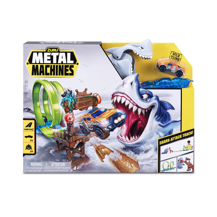 Metal Machines Spielset Haiangriff Rennbahn + Auto