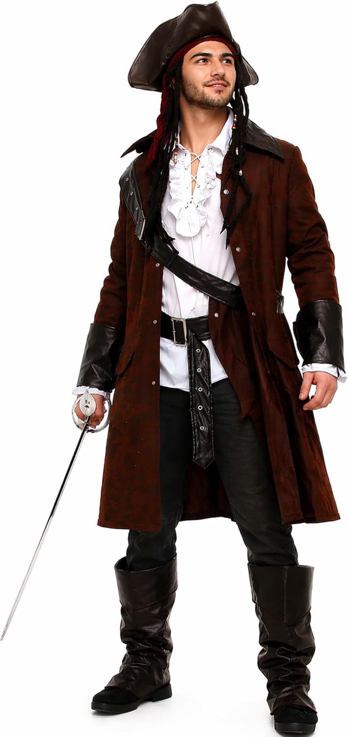 MAYLYNN 12104 - Piratenkostüm Kostüm Pirat Jack mit Hut und Zubehör Faschingskostüm Herren XL, XL