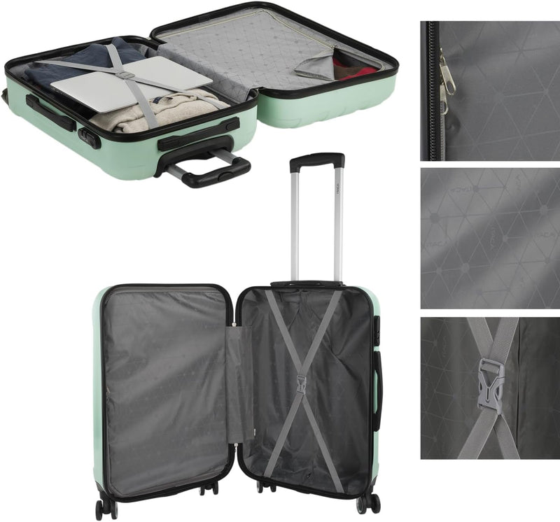 ITACA - Reisekoffer der Firma, Set mit 4 Rädern – Set Travel Cases ABS – Set Sturdy and Light Travel